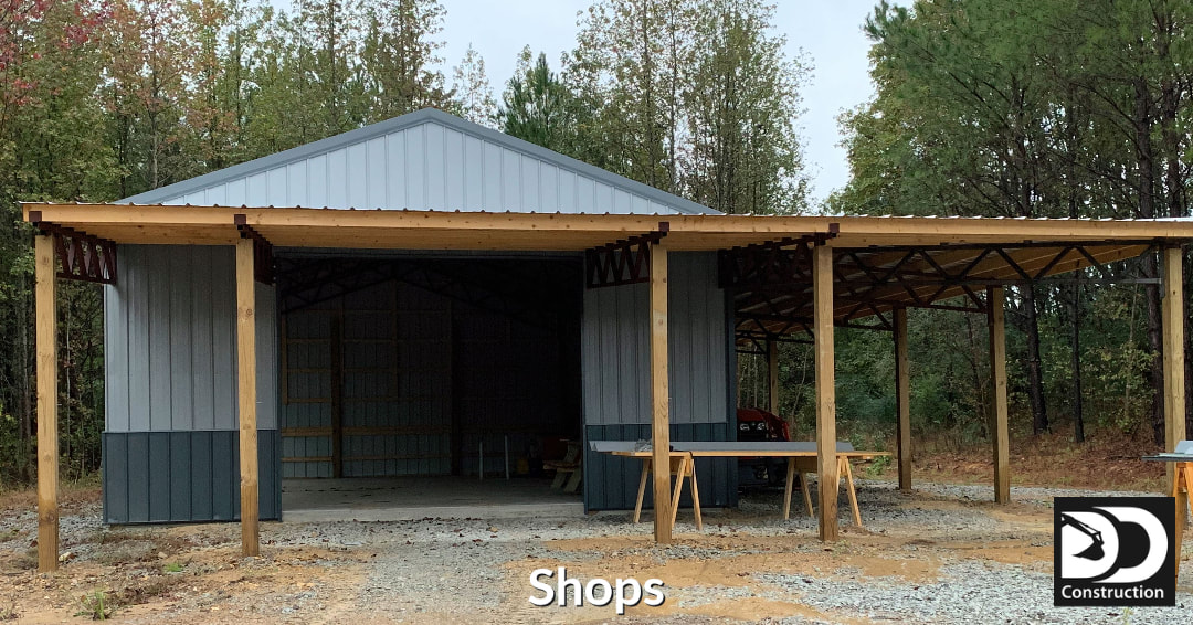 We build Garages and Shops! DD Construction, LLC in Alabama. Serving Alabama, Tennessee, Georgia and Mississippi