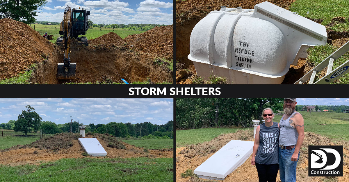 Storm Shelters / Tornado Shelters Installed by DD Construction, Nauvoo, Alabama Serving Alabama, Tennessee, Georgia and Mississippi
